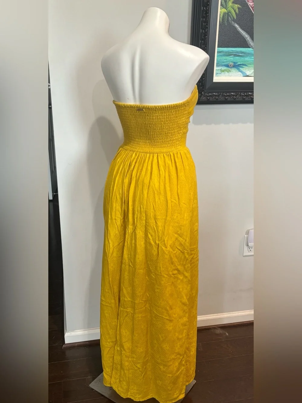 Billabong X The Salty Blonde Yellow Strapless Tie-Front Maxi Dress - Picture 5 of 10